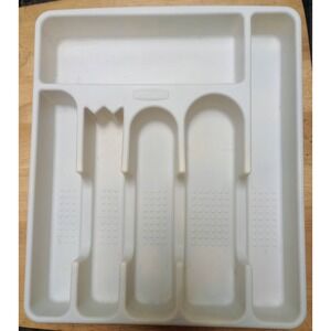 Vintage 1994 Rubbermaid Silverware Flatware Utensil Tray White 6 Slot #2925